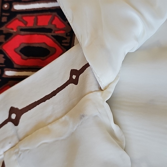 Talbots Red Black Sheath Geometric Tribal Ethnic Stretch‎ Dress Midi Large - Picture 11 of 13